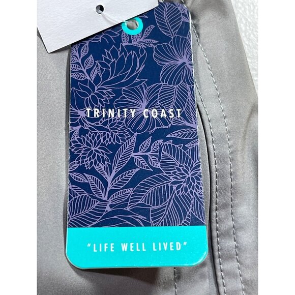 Trinity Coast Mens Size XLT Swim Trunks w Drawstring Waist Colorblock Gray Black - Picture 11 of 13